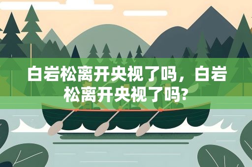 白巖松離開央視了嗎，白巖松離開央視了嗎?